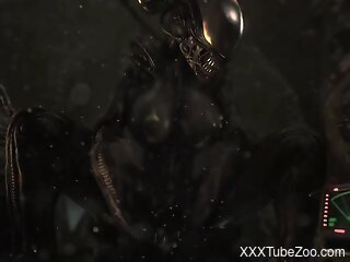 Alien whore endures zoophilia fantasies in mythical porno